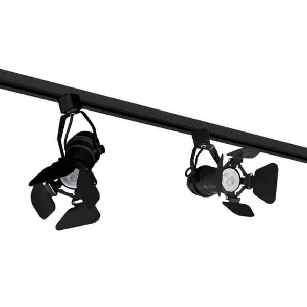 ILUMINACIÓN DE RIEL LED 2 MTS LUZ FRÍA ATENUABLE 6500K NEGRO
