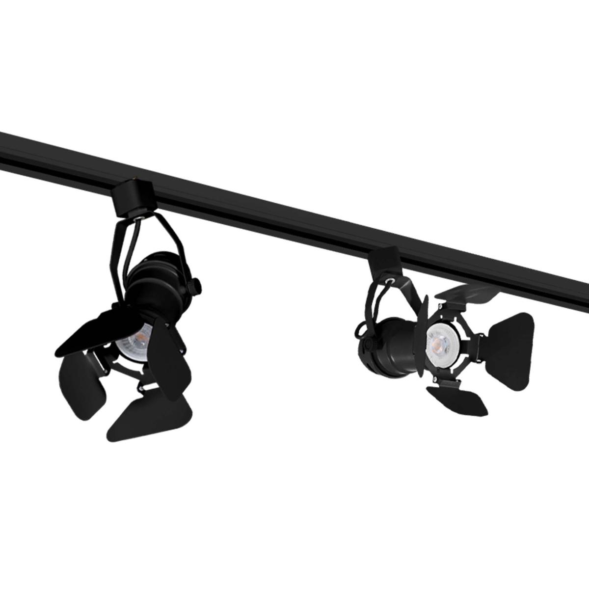 Iluminación de riel led 2 mts luz fría atenuable 6500k negro