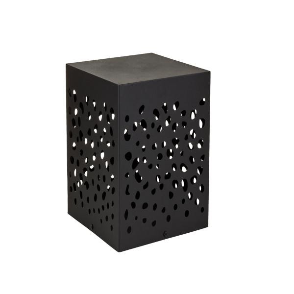 LÁMPARA DE EXTERIOR LED SOBREPONER EN PISO TIPO BOLARDO LED COLOR NEGRO, LUZ CÁLIDA 2400K