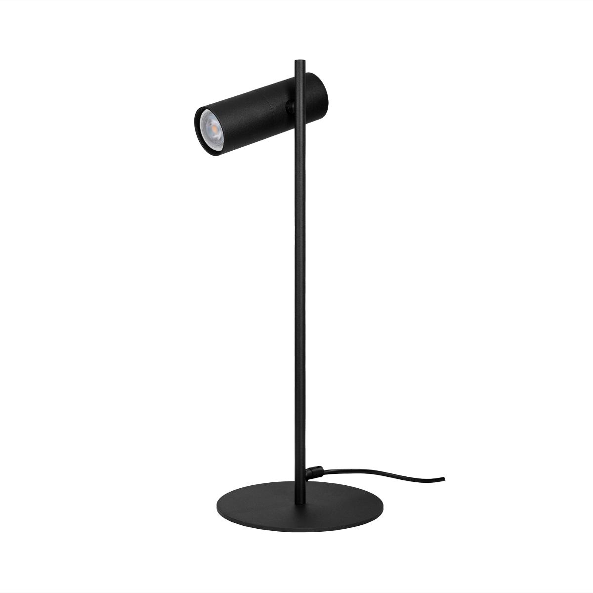 Lámpara de escritorio led, para lectura, opera foco gu10 no incluida, 50 w máx, color negro