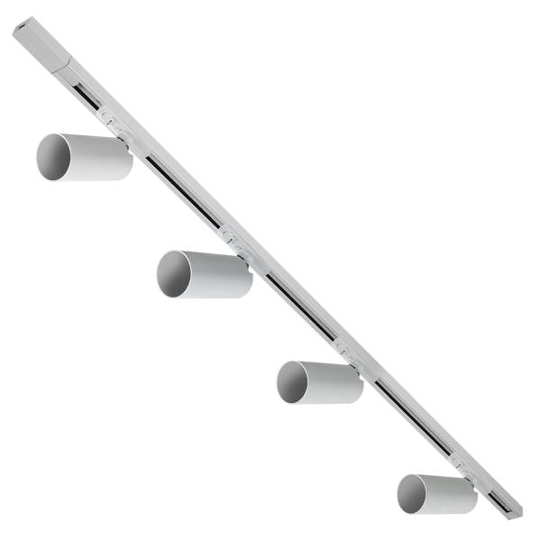 KIT DE ILUMINACIÓN DE RIEL LED, 2 MTS, LUZ CALIDA 2700K, COLOR BLANCO, PARA COMERCIOS, RESIDENCIAS