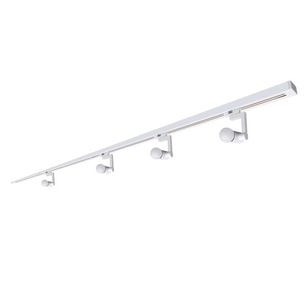 ILUMINACIÓN DE RIEL LED 2 MTS LUZ FRÍA CABEZALES GIRATORIOS DISEÑO MODERNO BLANCO