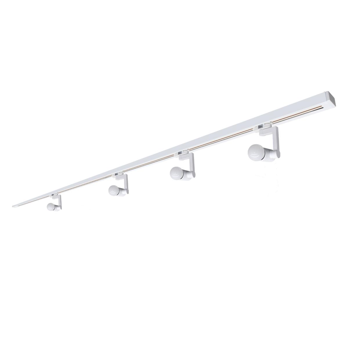 Iluminación de riel led 2 mts luz fría cabezales giratorios diseño moderno blanco