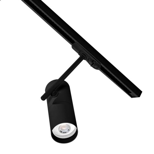 ILUMINACIÓN DE RIEL LED, 2 MTS, 3 LUCES, LUZ CALIDA 2700K, CABEZAL GIRATORIO, ATENUABLE, COLOR NGO