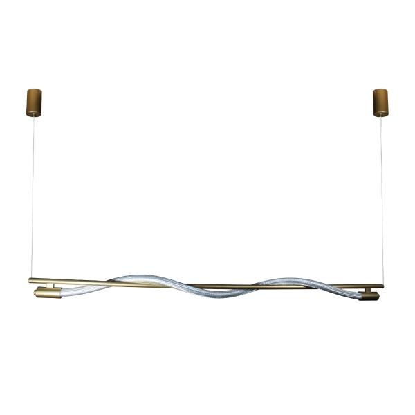 LÁMPARA DE TECHO COLGANTE DECORATIVA, MODERNA, COLOR DORADO 13 W, LUZ CÁLIDA 3000K