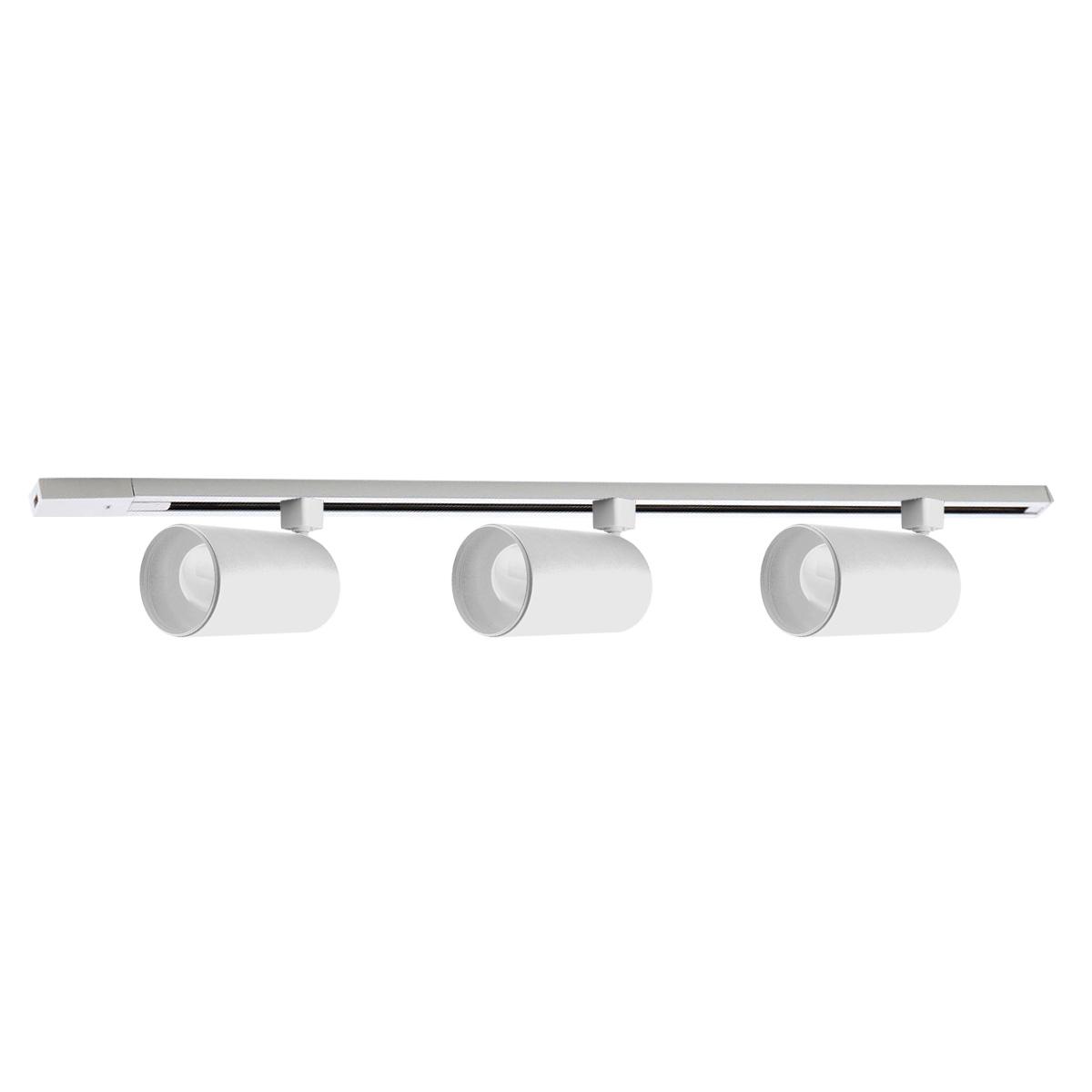 Iluminacion de riel, 1 mt, diseño minimalista y moderno, blanco, luz cálida, cabezal giratorio