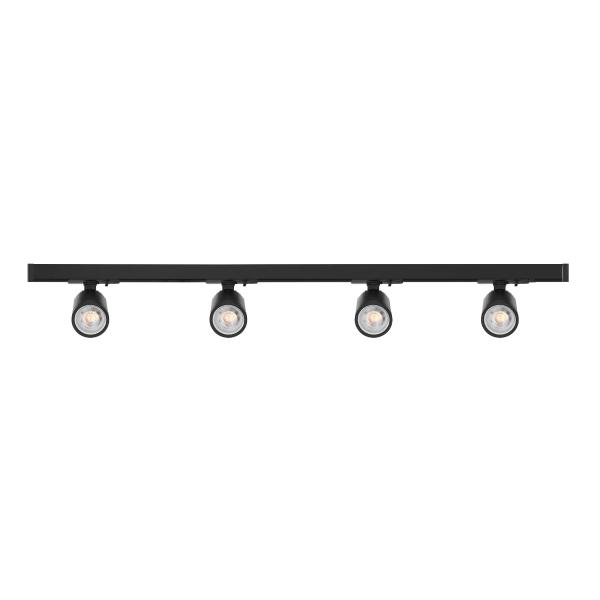 KIT DE 2 MTS ILUMINACIÓN DE RIEL LED, LUZ NEUTRA 4000K, COLOR NEGRO, PARA COMERCIOS, RESIDENCIAS