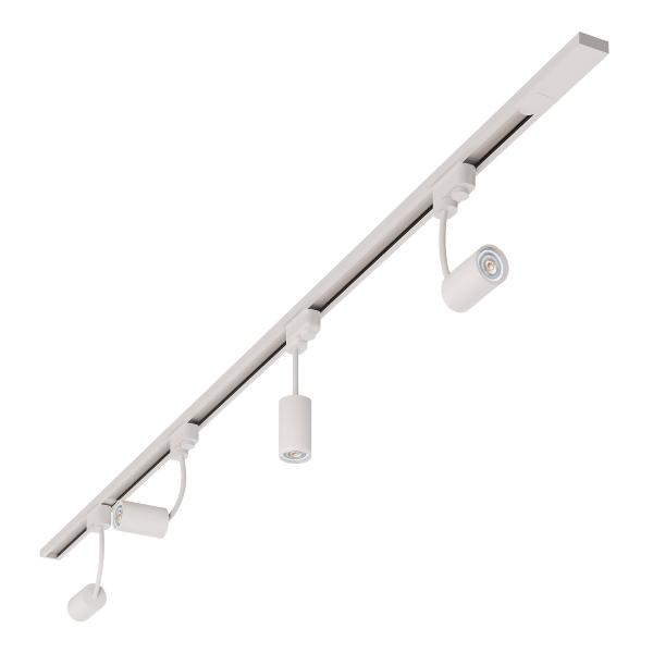 ILUMINACIÓN DE RIEL LED, 2 MTS, 3 LUCES, LUZ CALIDA 2700K, CABEZAL GIRATORIO, ATENUABLE, COLOR BCO