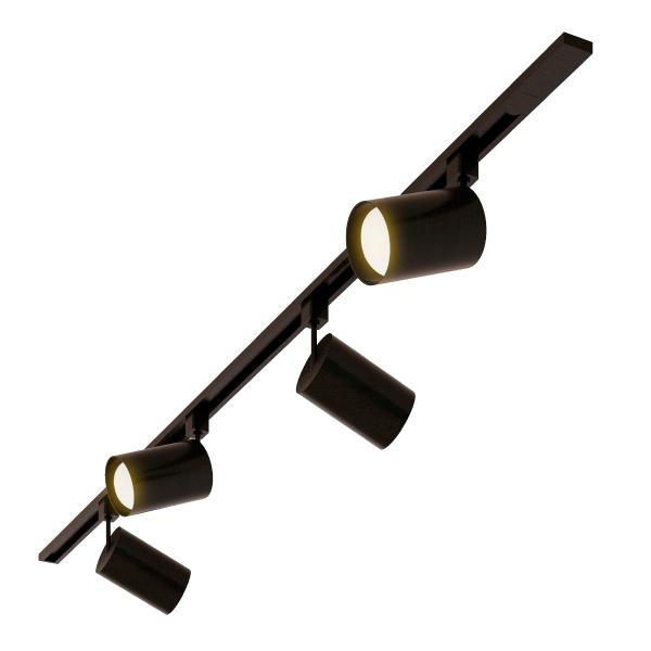 ILUMINACION DE RIEL, 2 MTS, DISEÑO MINIMALISTA Y MODERNO, NEGRO, LUZ CÁLIDA, CABEZAL GIRATORIO