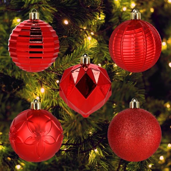 SET 30 ESFERAS 8CM ROJAS