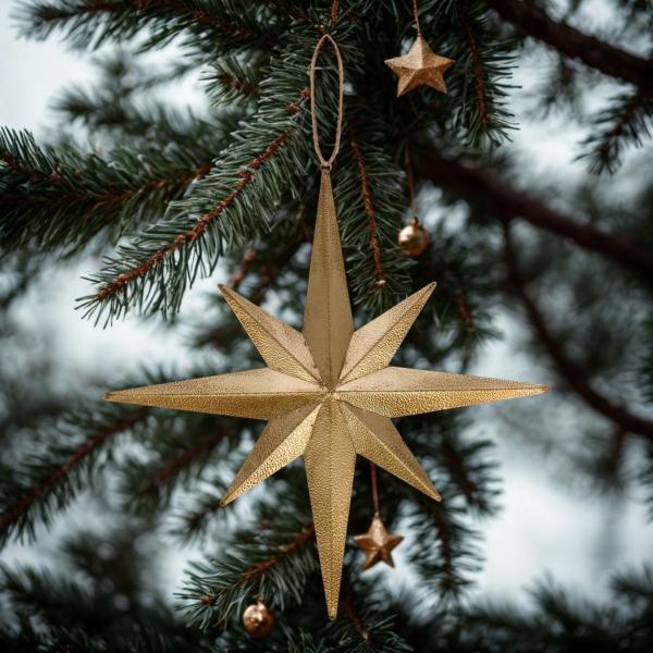 ESTRELLA METALICA DORADA 33 CM