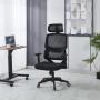 SILLA NEGRA DE OFICINA CON SOPORTE LUMBAR