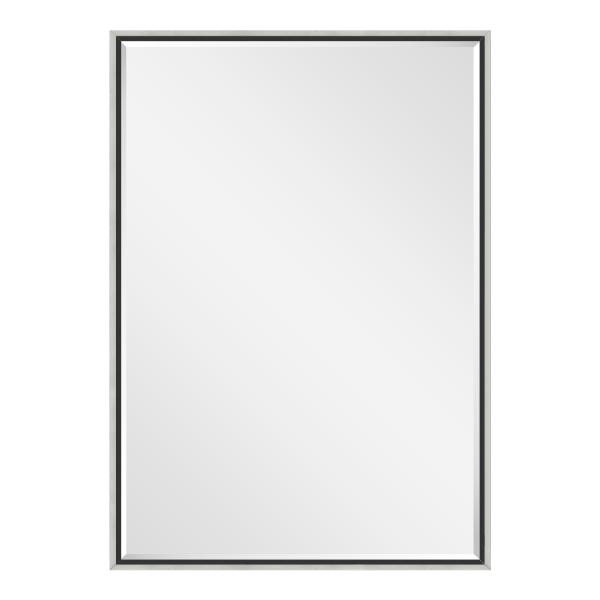 ESPEJO RECTANGULAR CON MARCO DE POLIESTIRENO PLATA 67.7 X 47.7 CM BISELADO MODERNO