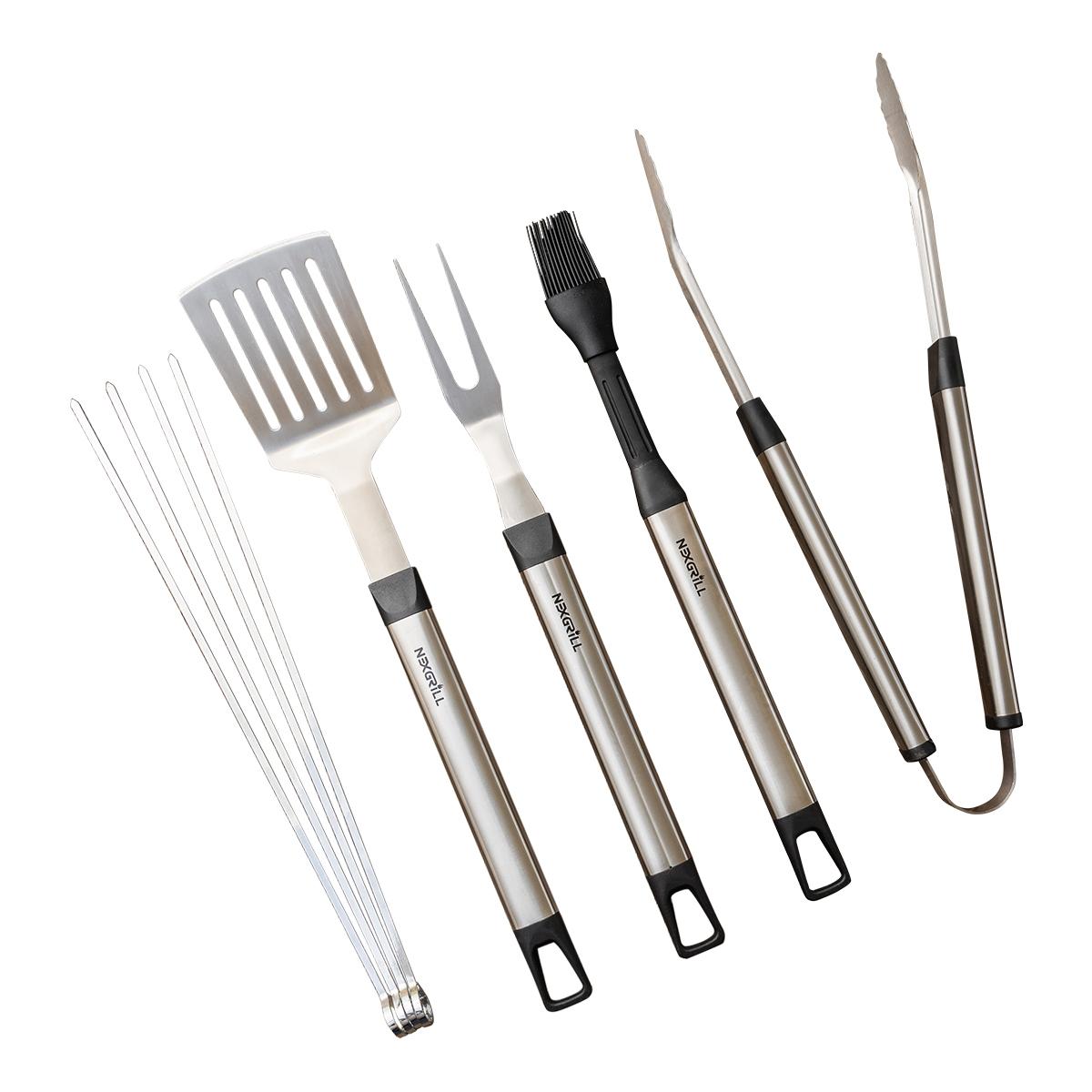 Juego de herramientas para parrilla con mangos