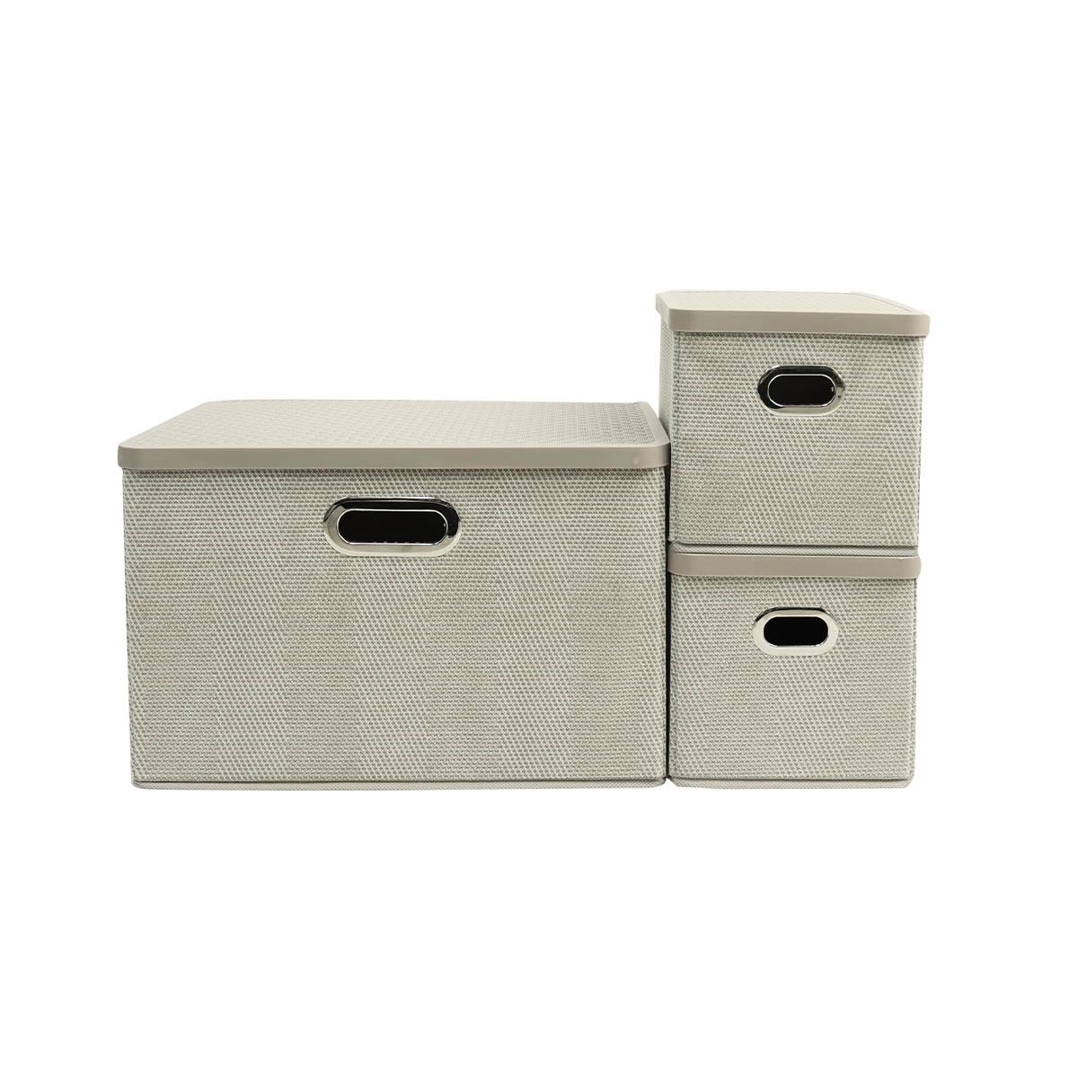 Set 3 cajas para almacenar beige