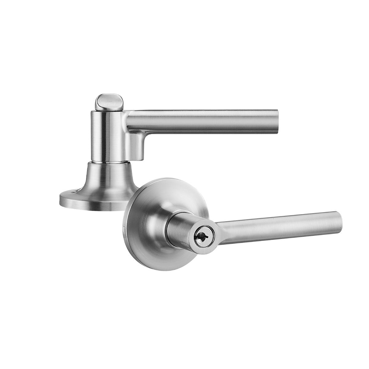 Manija moderna para entrada latón níquel satinado