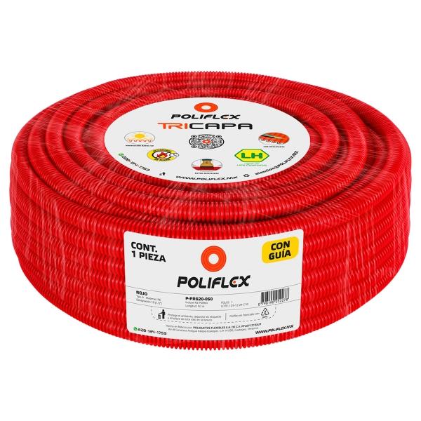 POLIFLEX TRICAPA ROJO EXTRA RESISTENTE 1/2 ROLLO CON 50M