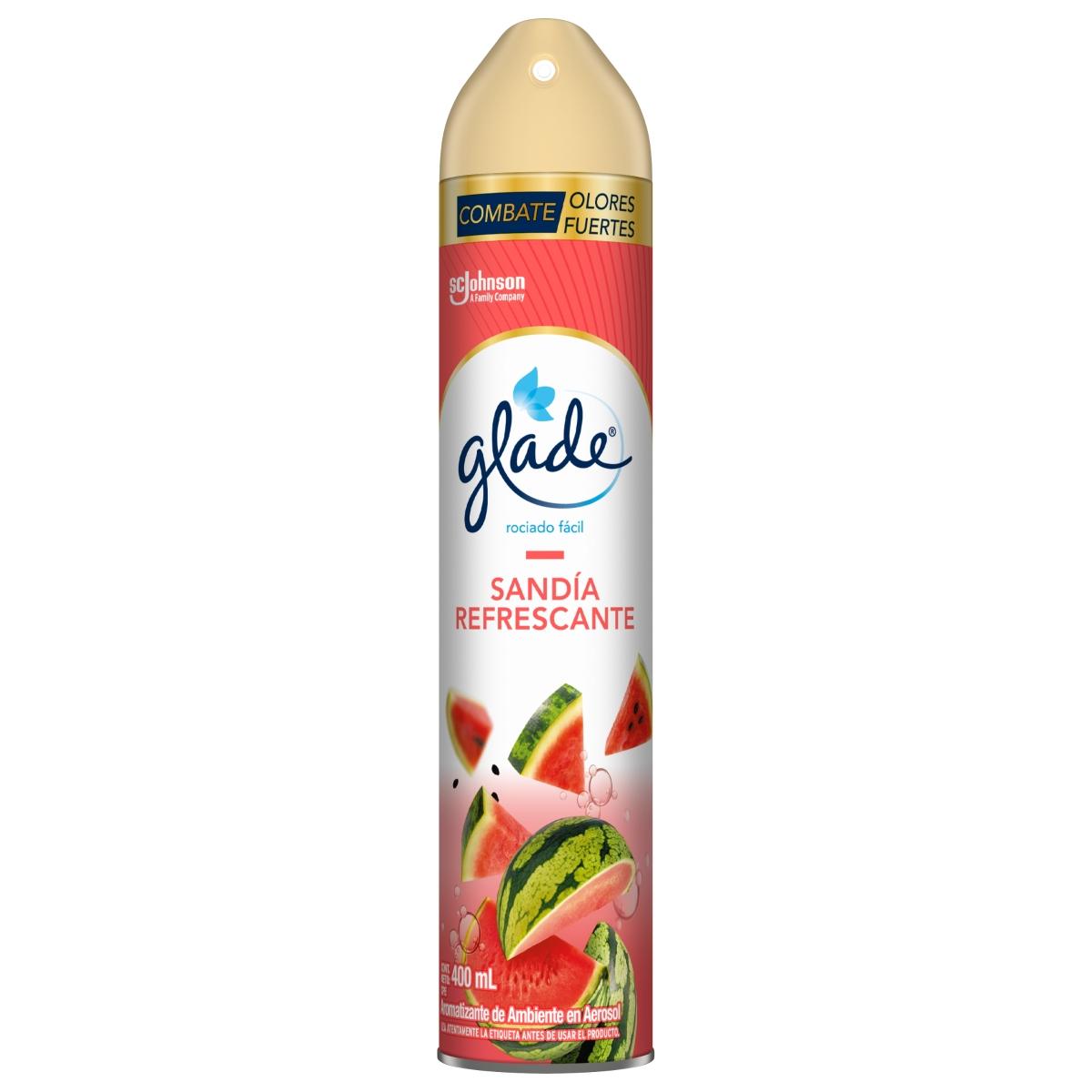 Aromatizante en aerosol glade aroma sandia refrescante de 400 ml