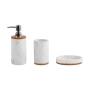 SET PARA BAÑO 3 PIEZAS MÁRMOL CON MADERA