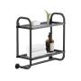 REPISA PARA BAÑO CON CRISTAL 2 NIVELES NEGRO