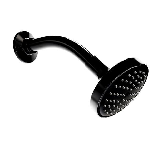 REGADERA EXPLORA DE CHORRO FIJO SISTEMA ANTICALCÁREO EN ACABADO NEGRO CROMO OBSIDIANA