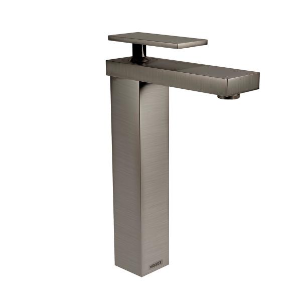 MONOMANDO ALTO PARA LAVABO MÁXIMA CON CONTRA DE PUSH EN ACABADO GRIS MATE TITANIUM