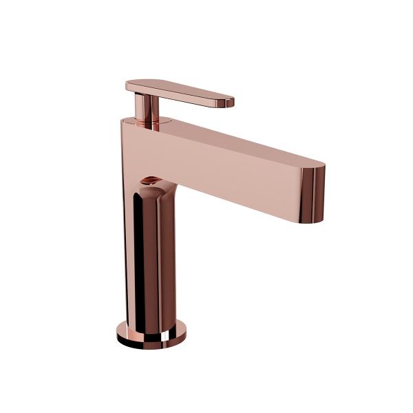 MONOMANDO PARA LAVABO CLÁSICA CON CONTRA DE PUSH EN ACABADO ROSA CROMO AURA