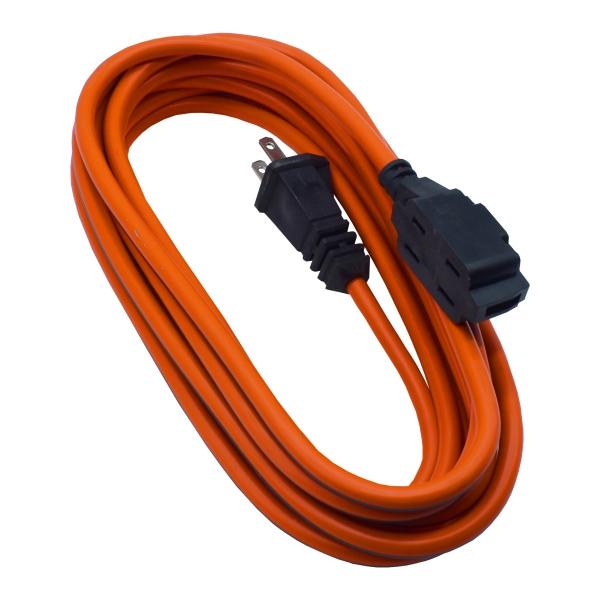 EXTENSIÓN USO RUDO 5M 2X16 AWG NARANJA CON NEGRO