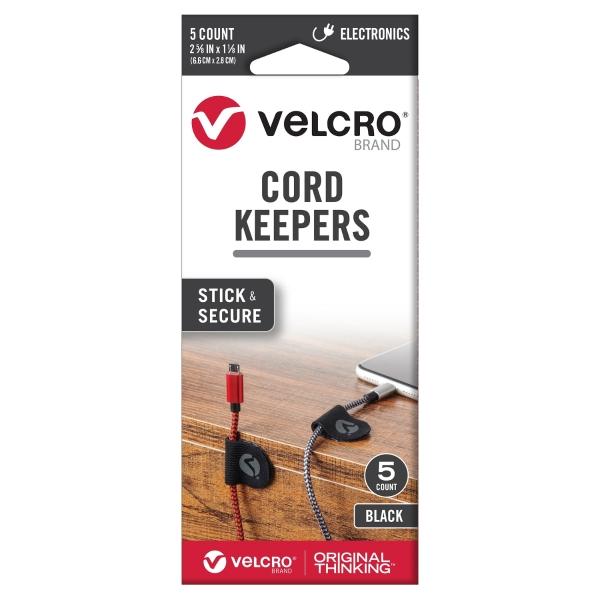 VELCRO ORGANIZADORES DE CABLES ADHERIBLES USO INTERIORES 5 PZS 6.6X2.8CM NEGRO