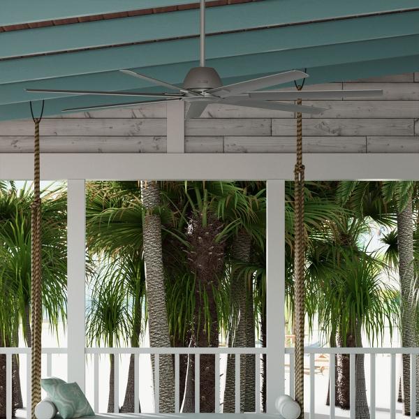 VENTILADOR DE TECHO DOWNTOWN 72" INDUSTRIAL PARA EXTERIOR PLATA