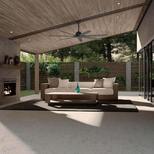 VENTILADOR DE TECHO DOWNTOWN 72" INDUSTRIAL PARA EXTERIOR NEGRO