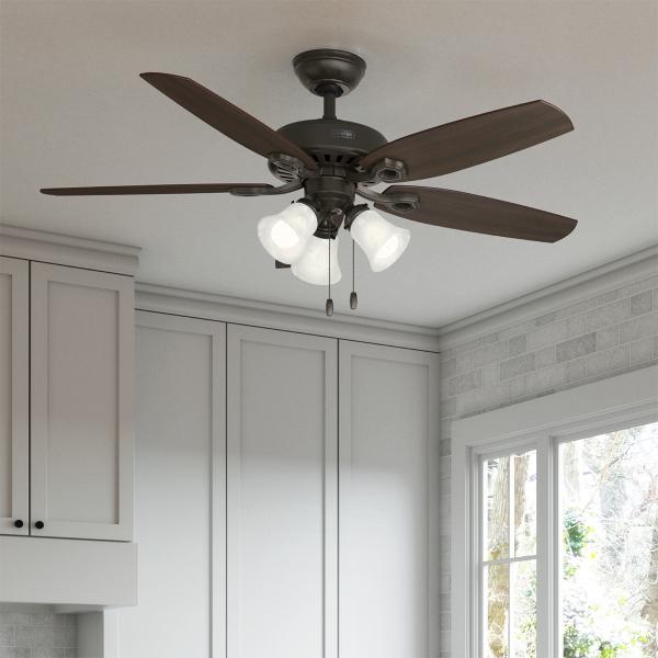 VENTILADOR DE TECHO BUILDER 52" CLÁSICO PARA INTERIOR CON LED INTEGRADO BRONCE