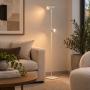 LAMPARA DE PISO LED, LUZ NEUTRA 4000K, COLOR BLANCO, LAMPARA DE PIE MODERNA 12W
