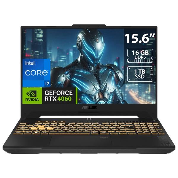 LAPTOP GAMER ASUS TUF GAMING F15 CORE I7 RAM DE 16GB SSD DE 1TB RTX 4060 SO W11 HOME TECLADO INGLÉS.