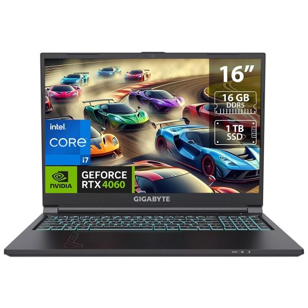 LAPTOP GAMER GIGABYTE G6 CORE I7 RAM DE 16GB SSD DE 1TB RTX 4060 S.O. W11 HOME TECLADO EN INGLÉS.