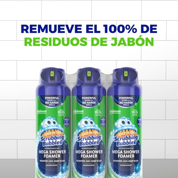 SCRUBBING BUBBLES ESPUMA LIMPIADORA PARA REGADERA RAINSHOWER 3 PACK 591 ML C/U