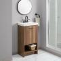 MUEBLE PARA BAÑO A PISO IDERTON 17" CARAMELO EN MELAMINA CON LAVABO BLANCO