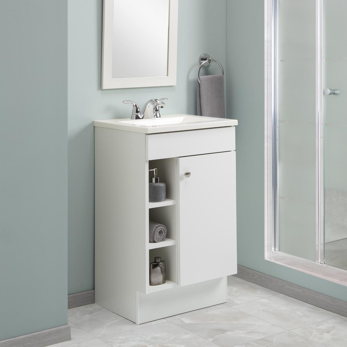Mueble para baño de piso cellan 18" blanco mdf termoformado con lavabo