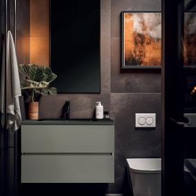 MUEBLE PARA BAÑO EMPOTRABLE ANTIBES 24" GRIS EN MADERA INCLUYE LAVABO