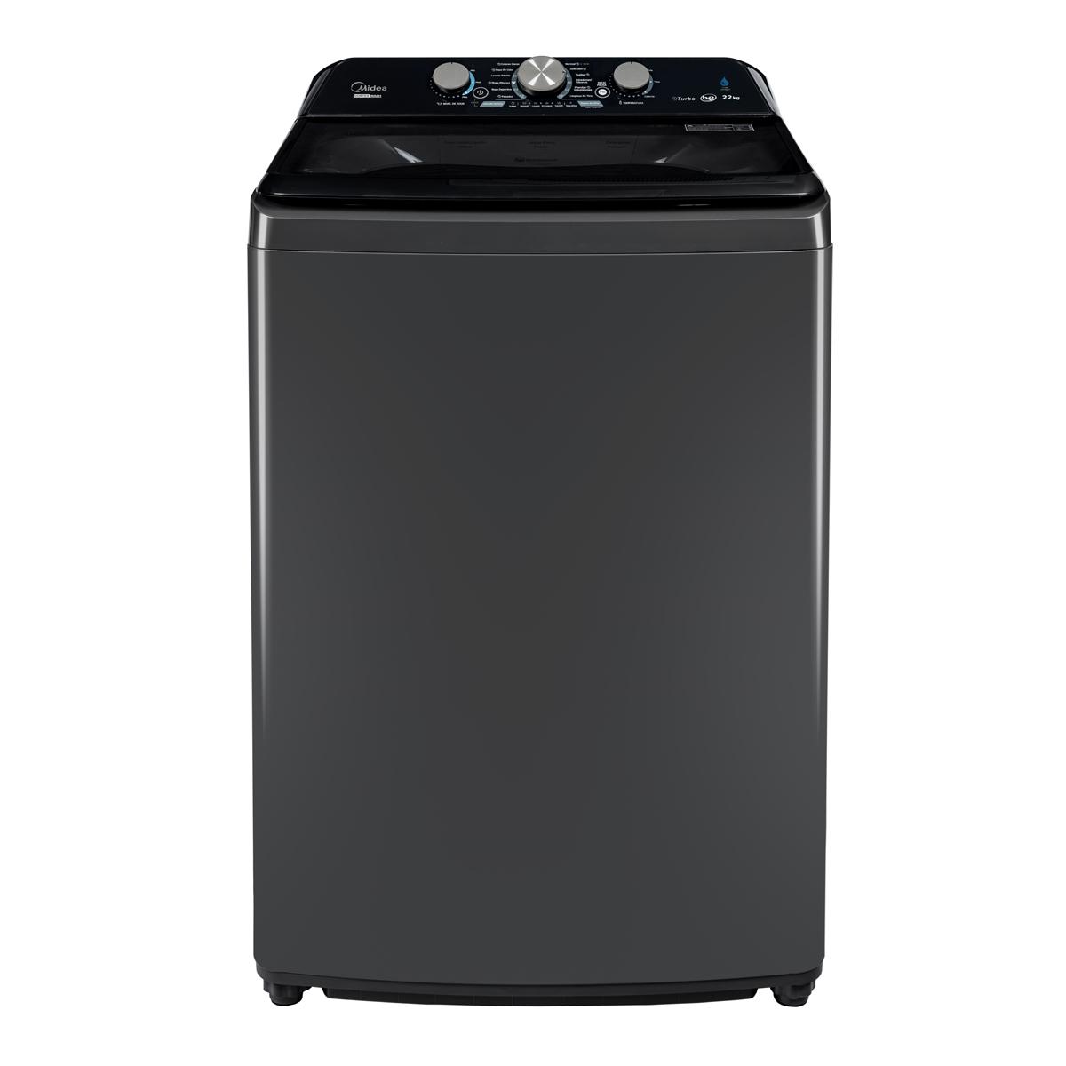 Lavadora automática midea carga superior 22kg con agitador color titanium
