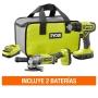 RYOBI ONE+ 18V COMBO ROTOMARTILLO DE 1/2" Y MINIESMERILADORA DE 4-1/2"
