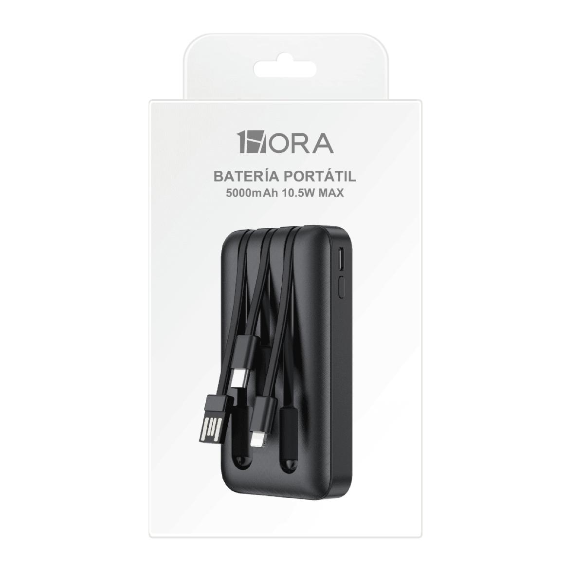 Batería portátil mini 5000mah con built in 3 cables gar261 1hora