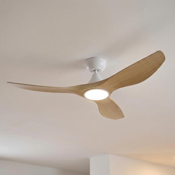 VENTILADOR DE TECHO SURFLINE 52" PARA INTERIOR CON LED INTEGRADO BLANCO/CAFÉ