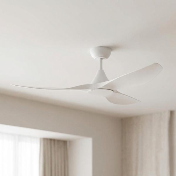 VENTILADOR DE TECHO SURFLINE 52" PARA INTERIOR CON LED INTEGRADO BLANCO MATE