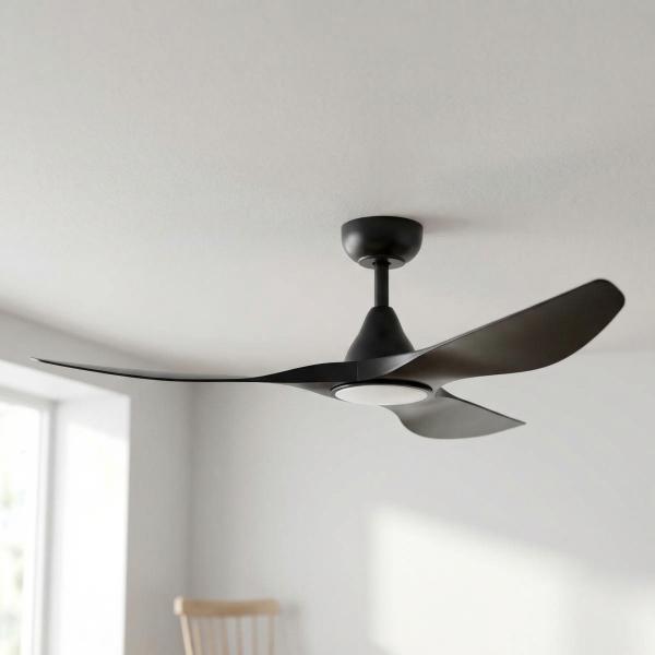 VENTILADOR DE TECHO SURFLINE 52" PARA INTERIOR CON LED INTEGRADO NEGRO