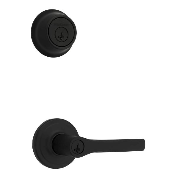 COMBO HENLEY CON CERROJO SENCILLO Y MANIJA ENTRADA NEGRO MATE KWIKSET