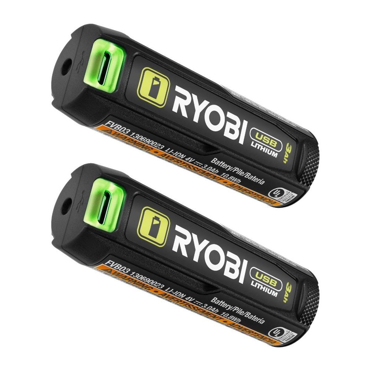 Batería recargable de litio usb de 3.0 ah (2 pack)