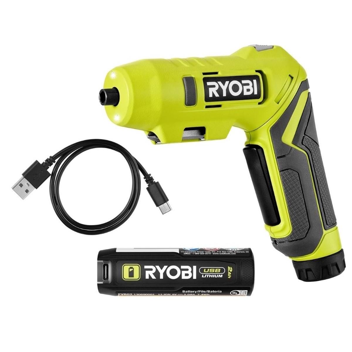 Kit de destornillador de litio usb con batería de litio usb de 2.0 ah y cable de carga