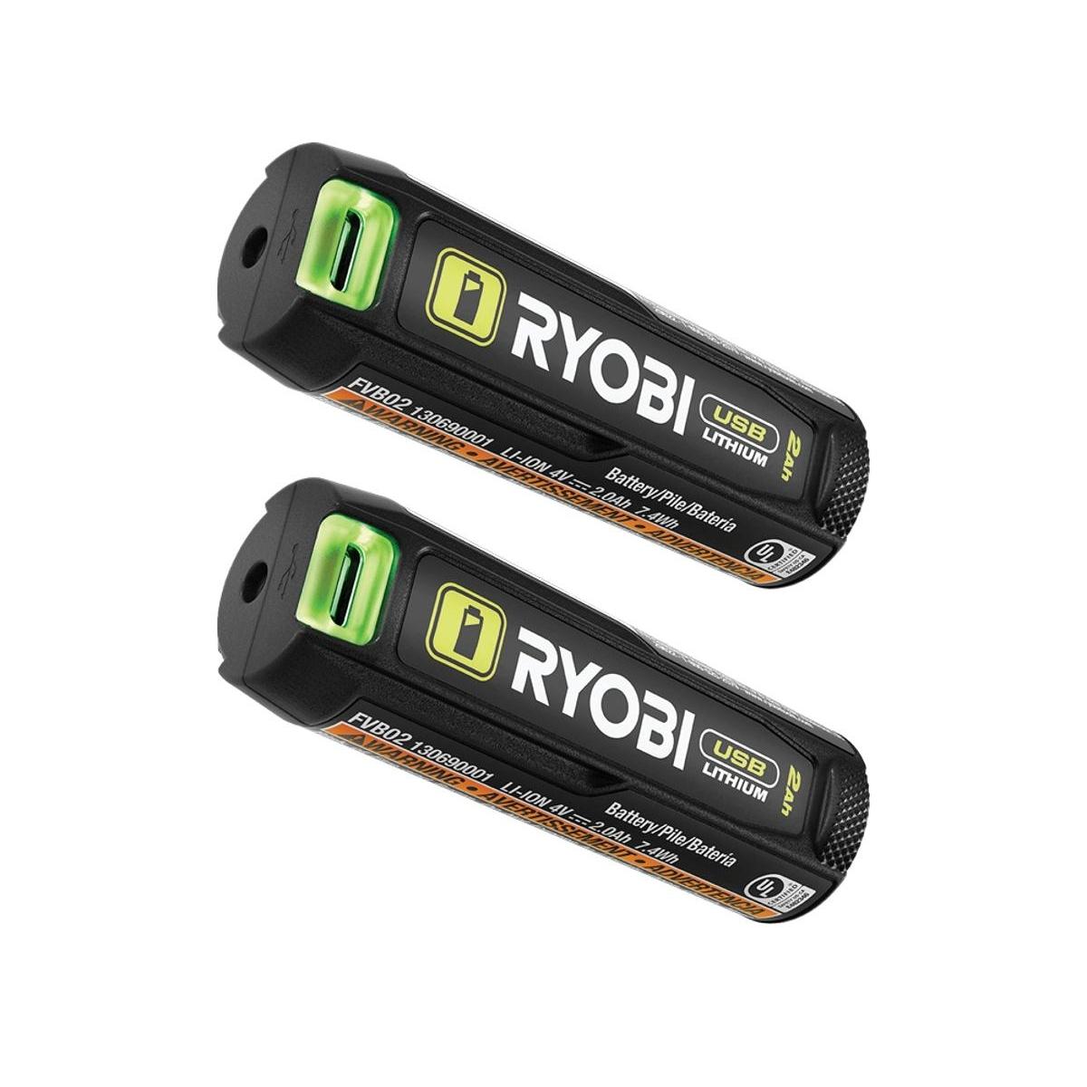 Baterias recargables de litio usb de 2.0 ah (paquete de 2)