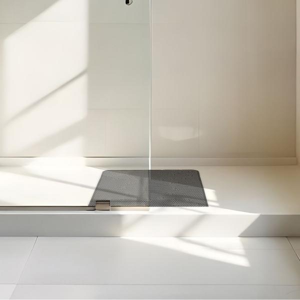 TAPETE PARA BAÑO GRIS 53 x 53 cm